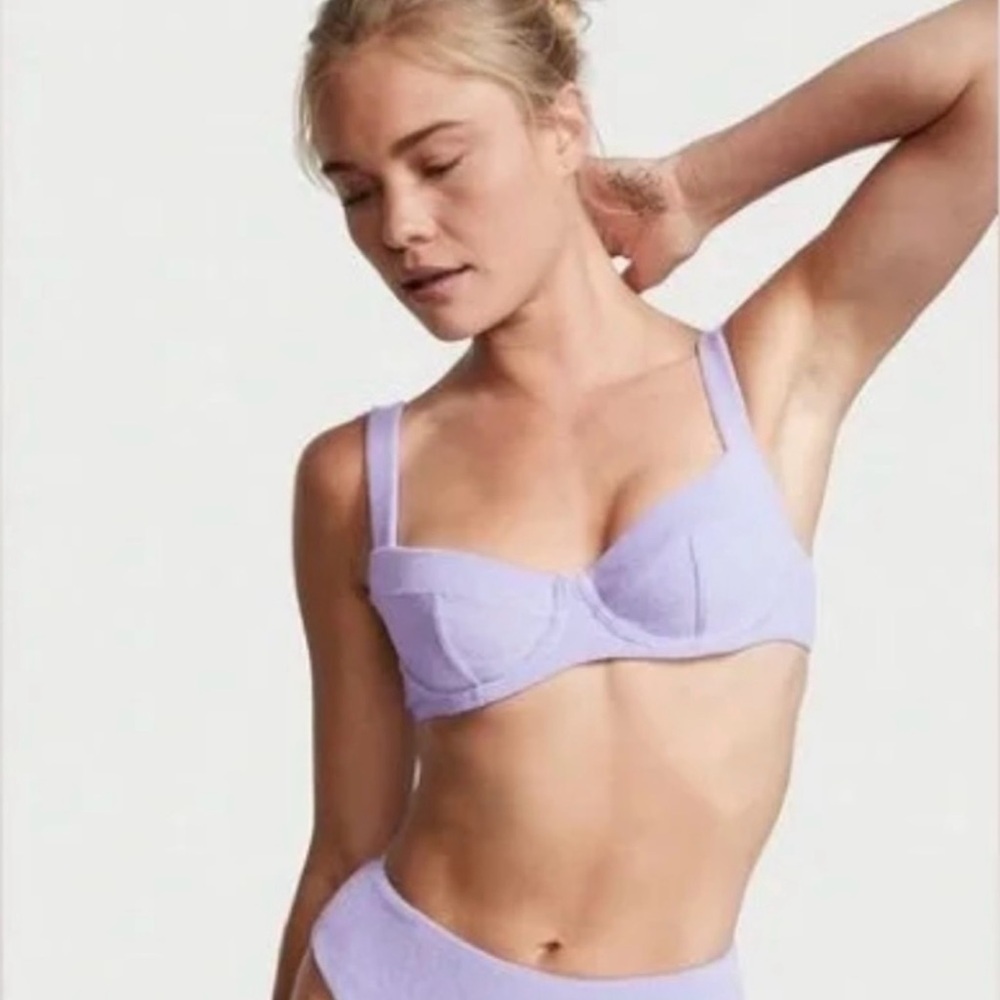 NWT Victoria’s Secret Lilac Terry Cloth Bikini Set Sz XL/36DD